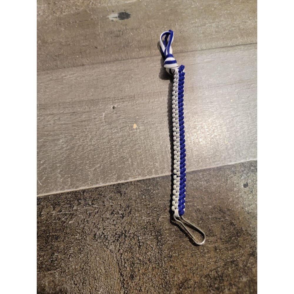 Blue white pattern keychain